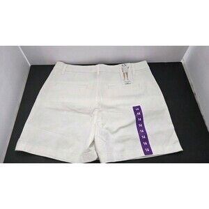 NWT Gloria Vanderbilt White Chino Shorts Women’s 14 Mid Rise Stretch 5" Inseam